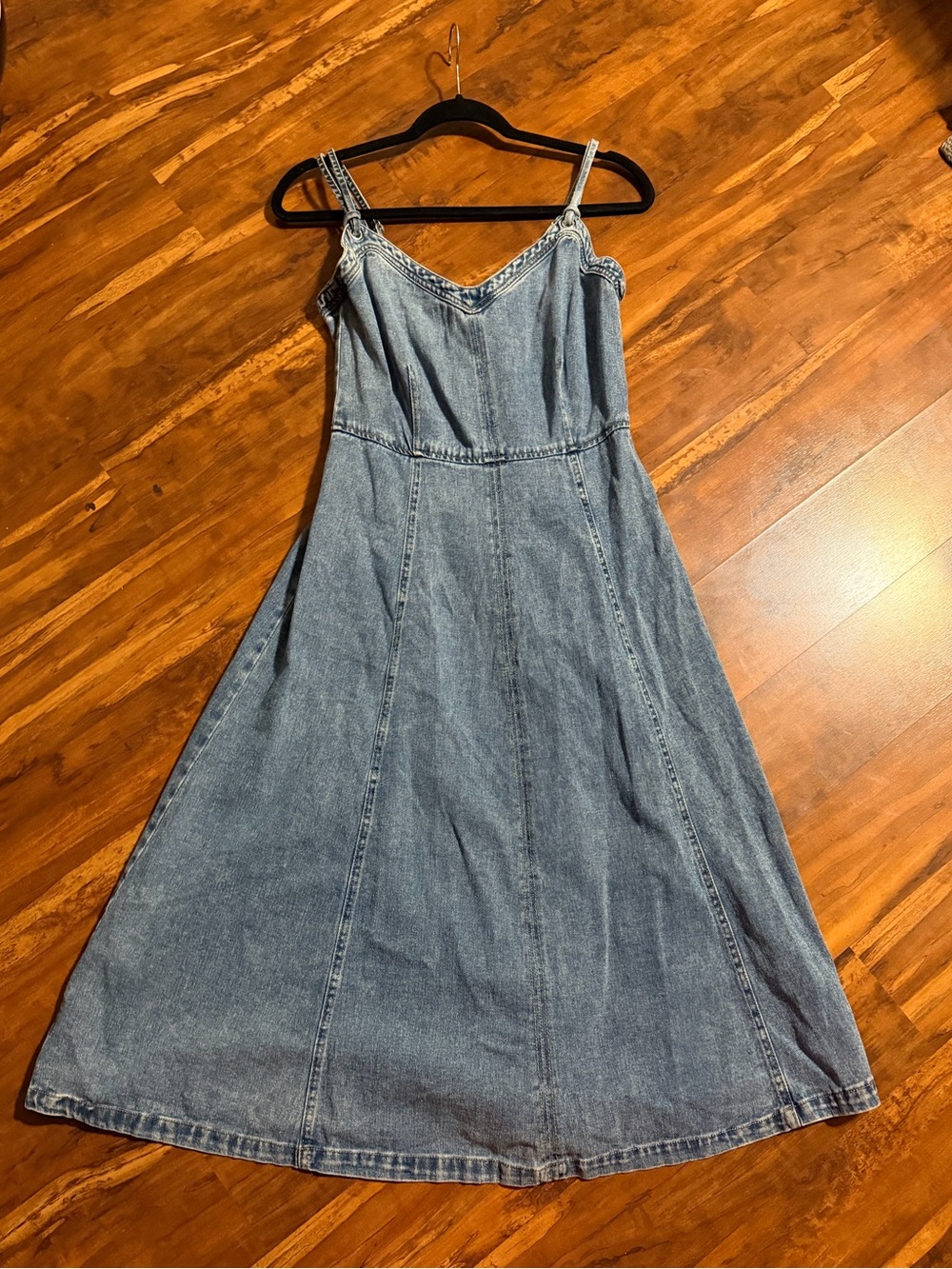 Steve Madden Light Blue Denim A-Line Midi Dress